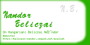 nandor beliczai business card